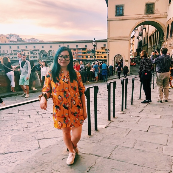 💛 LAST ONE: Size L Floral Print Shirt Dress - Picture 3 of 5